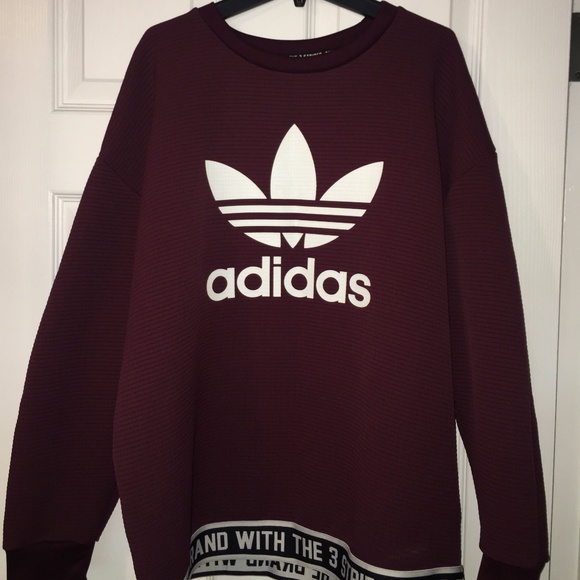 adidas burgundy sweater